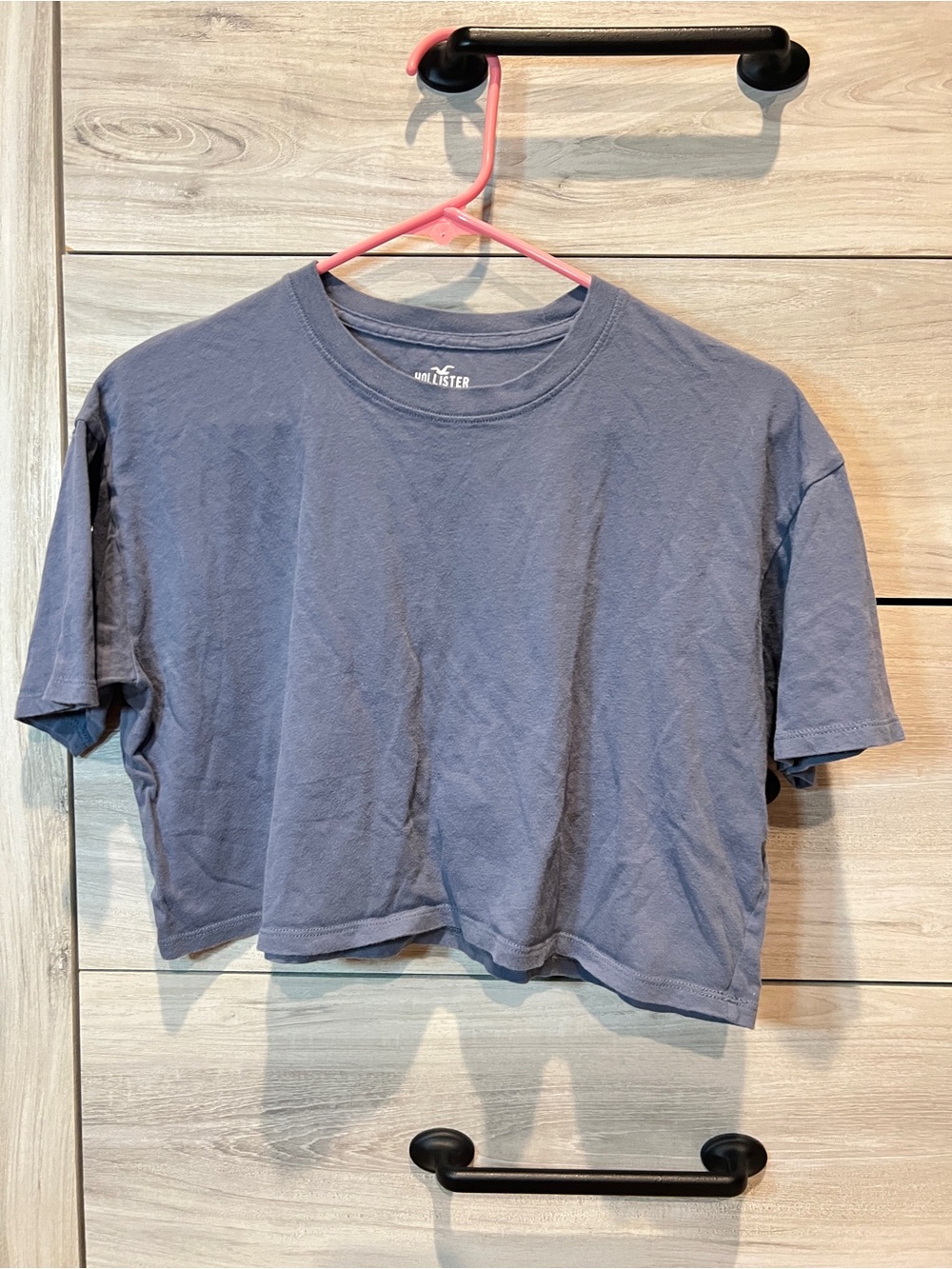 Hollister Cropped Tee in Slate Blue